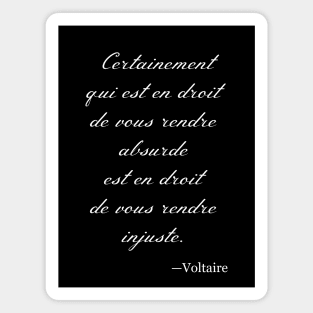 Voltaire Quote, French, Absurdities, Philosophy 18th Century Magnet